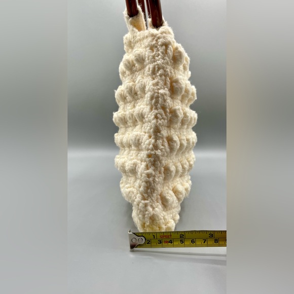 Vintage Ivory Cream Crochet Knit Handbag - Picture 12 of 12